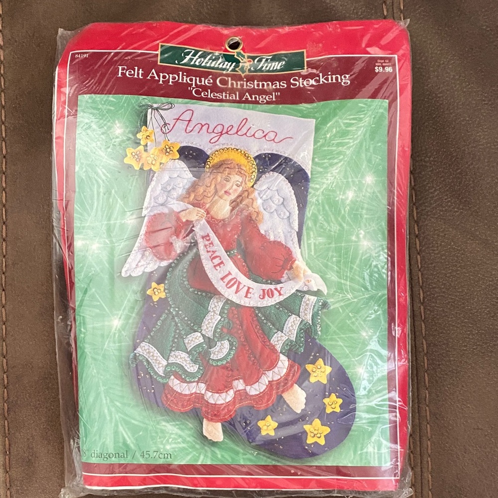 Vtg Holiday Time by Bucilla Celestial Angel Stocking Kit